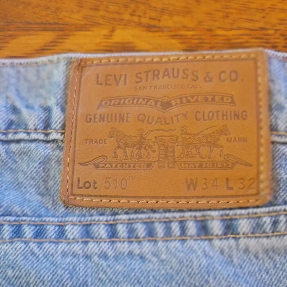 Levi's 510 Premium Slim Skinny Jeans Light Blue Stretch Denim